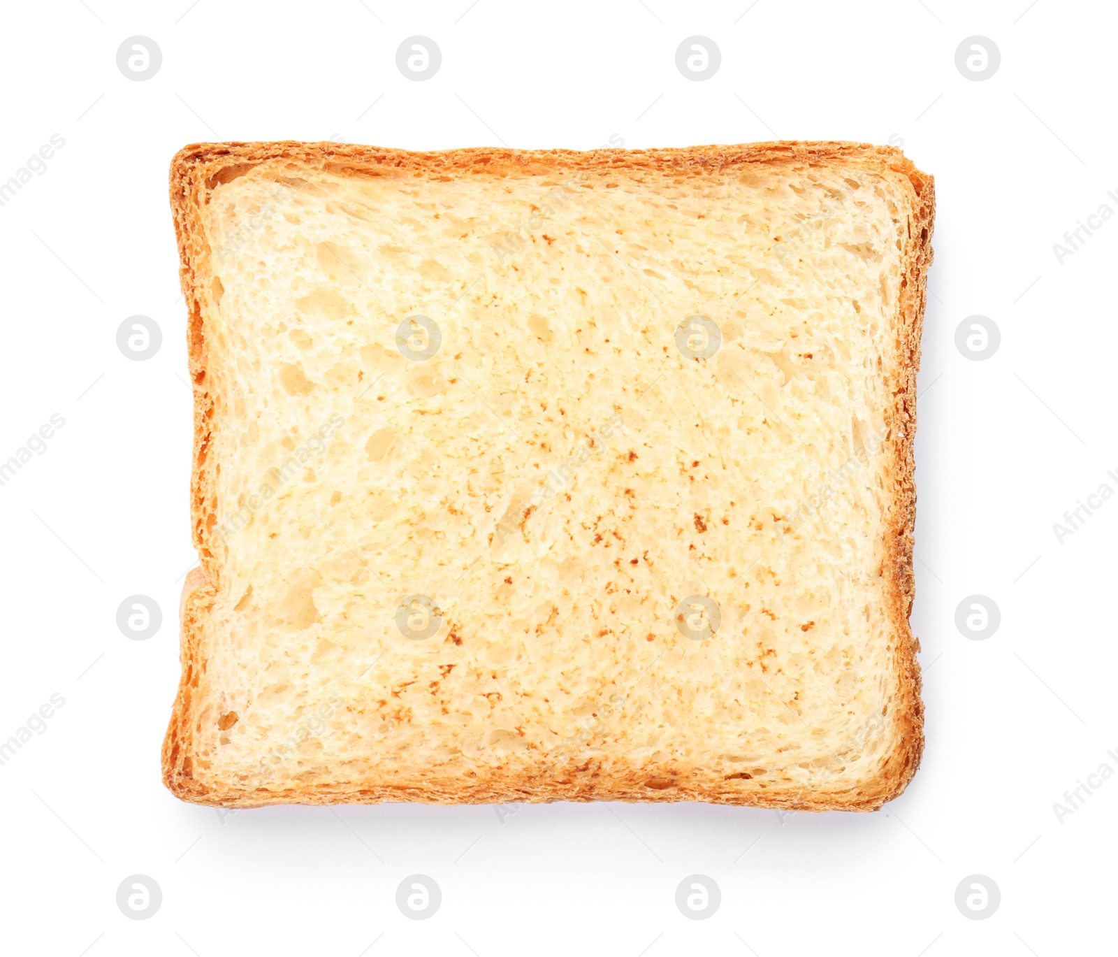 Photo of Toasted bread on white background, top view