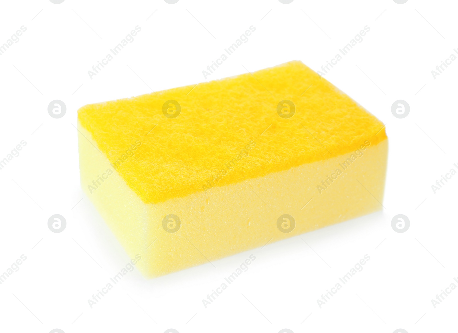 Photo of Cleaning sponge for dish washing on white background