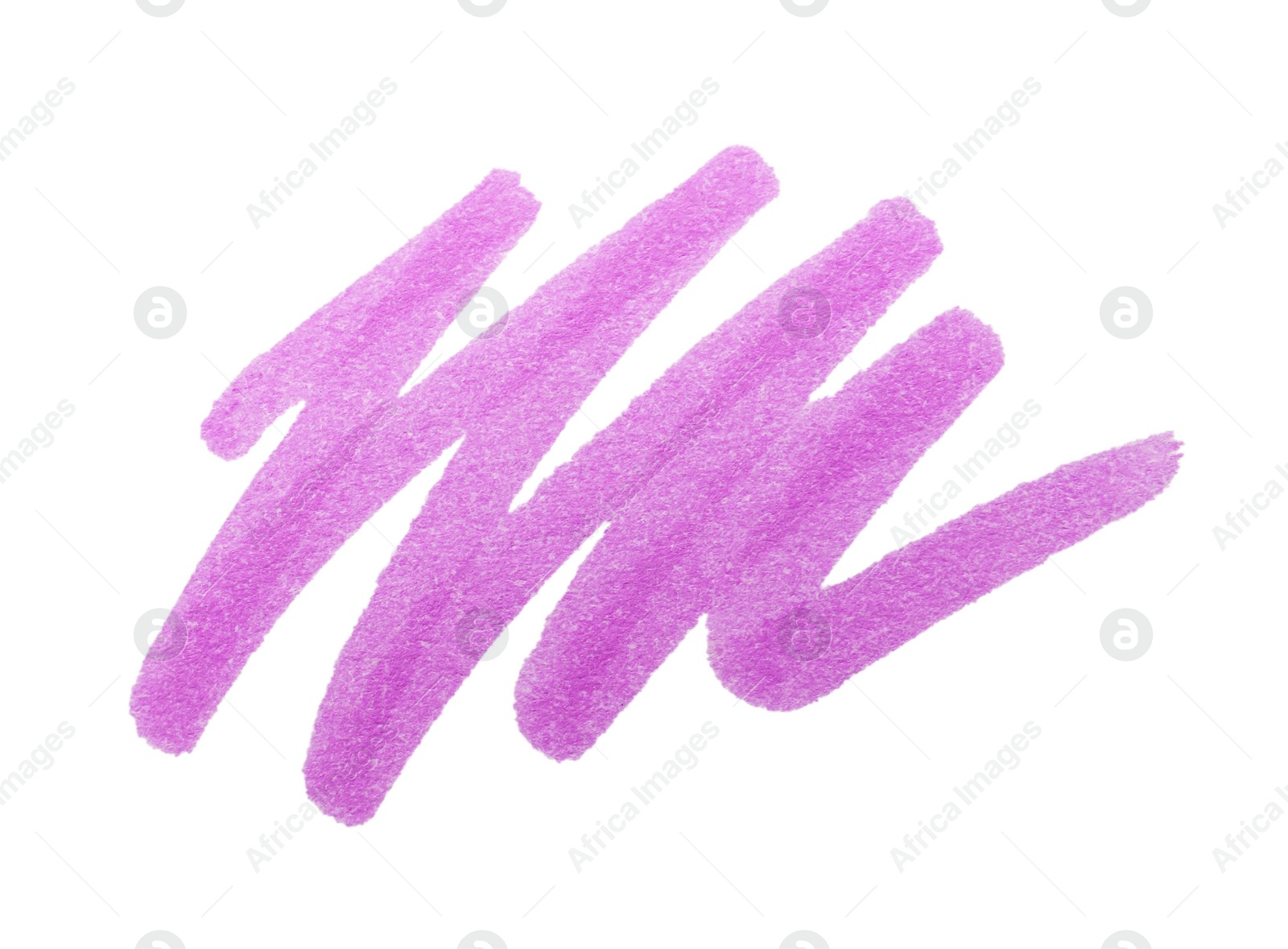 Photo of Stroke drawn with purple marker isolated on white, top view