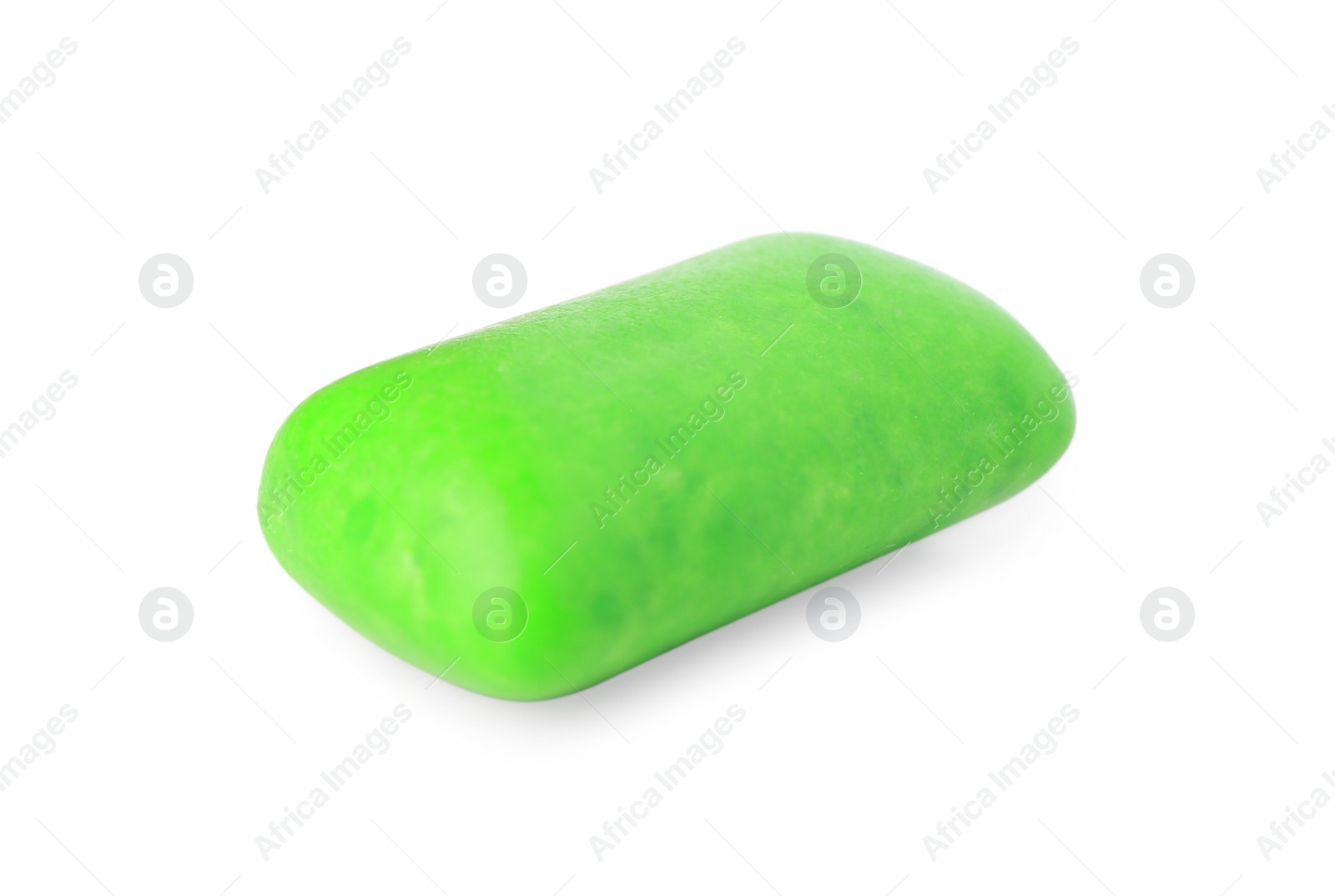 Photo of One tasty green chewing gum isolated on white