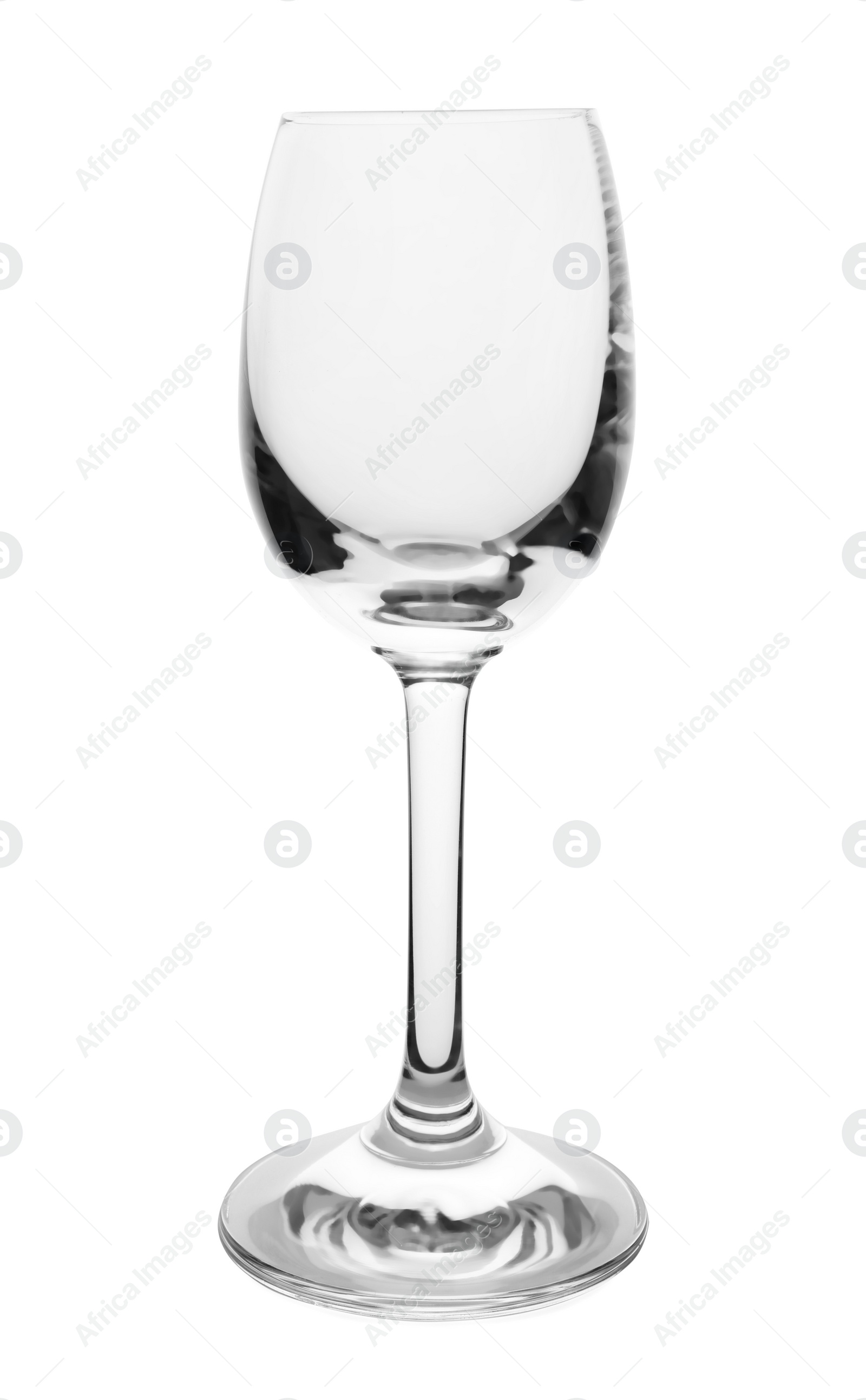 Photo of Clean empty wine glass isolated on white