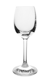 Photo of Clean empty wine glass isolated on white