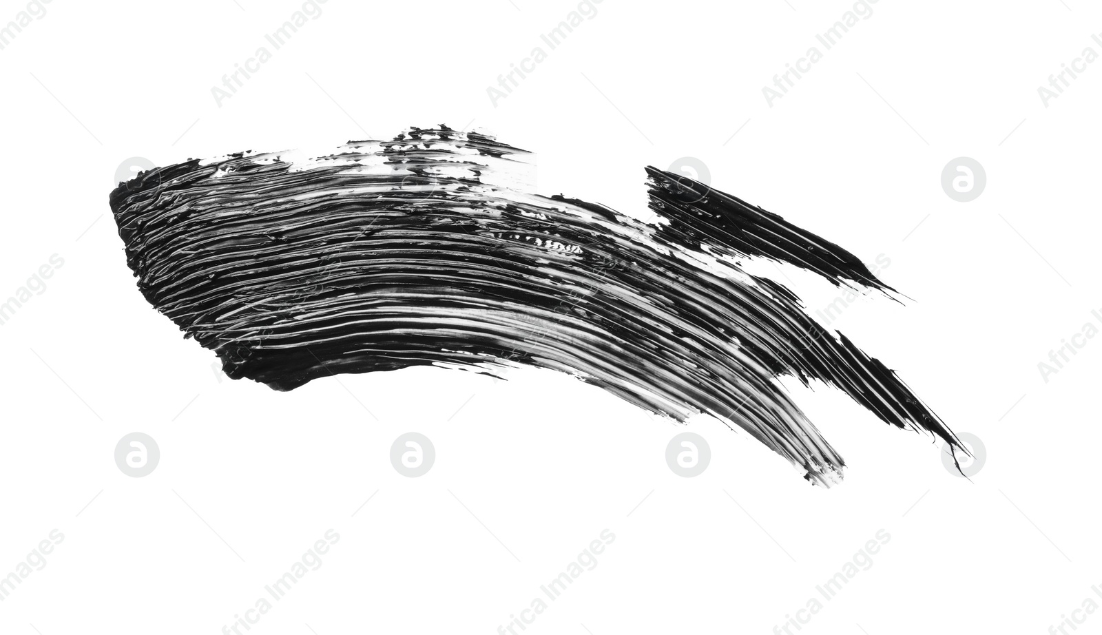 Photo of Smear of black mascara isolated on white, top view