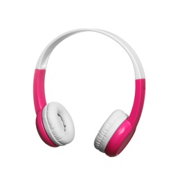 Photo of Stylish headphones with pads on white background