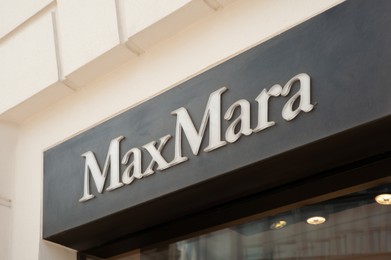 Warshaw, Poland - May 14, 2022: Facade of Max Mara fashion store