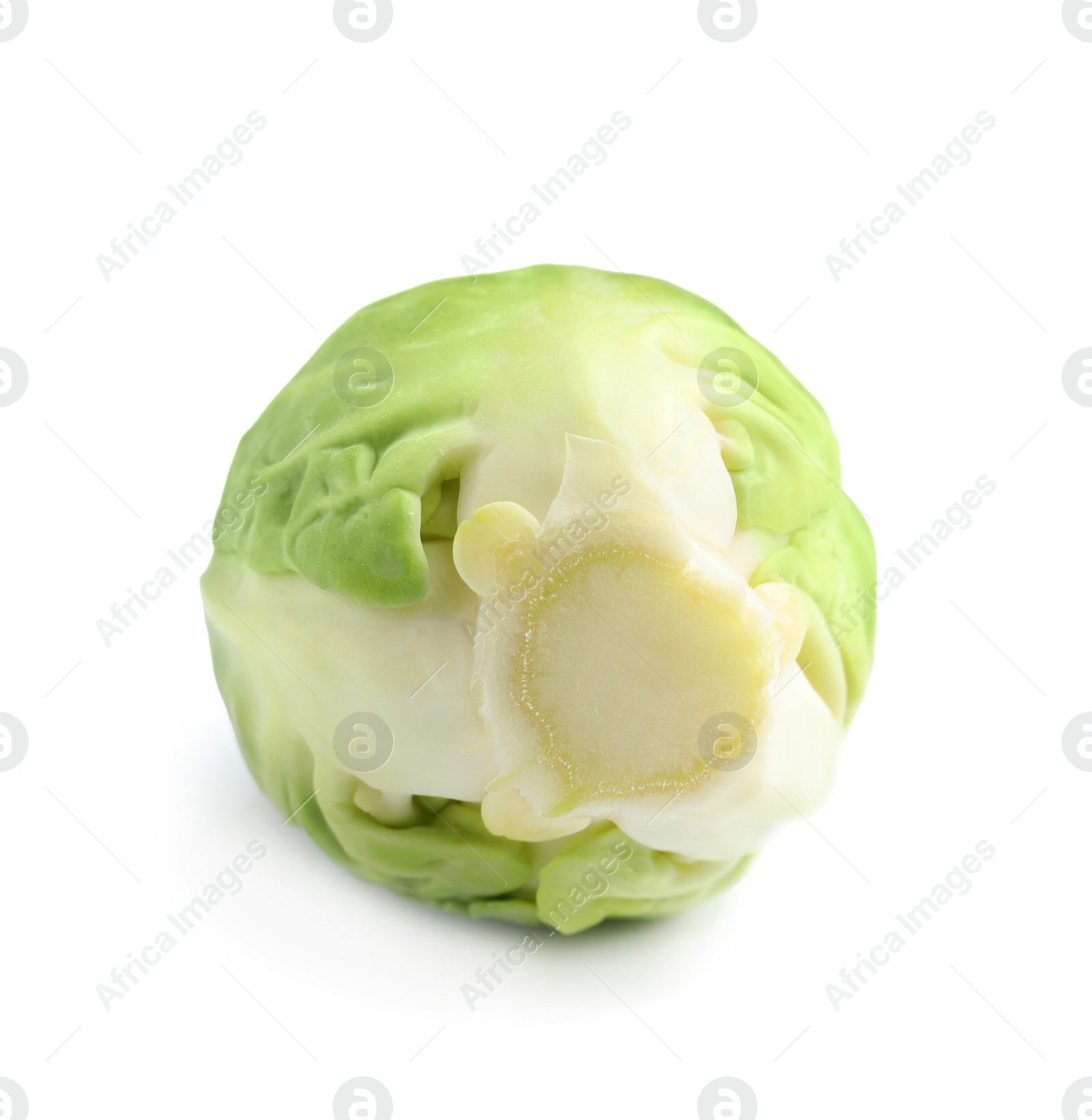 Photo of Fresh tasty Brussels sprout on white background