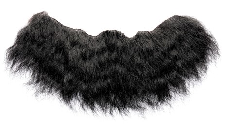 Stylish artificial black beard isolated on white