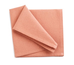 Photo of Stylish color fabric napkin isolated on white, top view