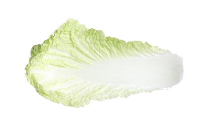 Photo of Leaf of napa cabbage isolated on white