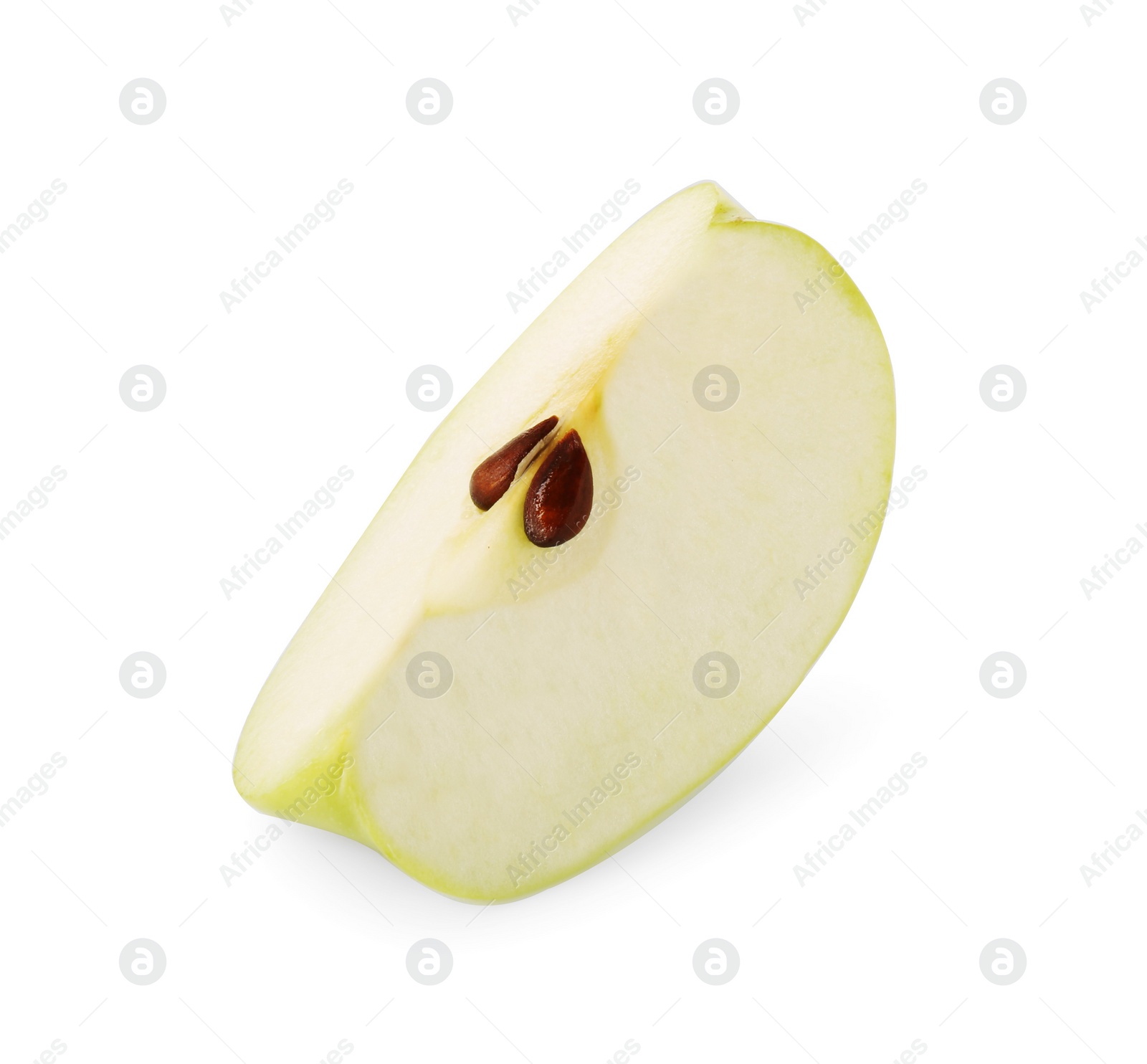 Photo of Piece of ripe green apple isolated on white