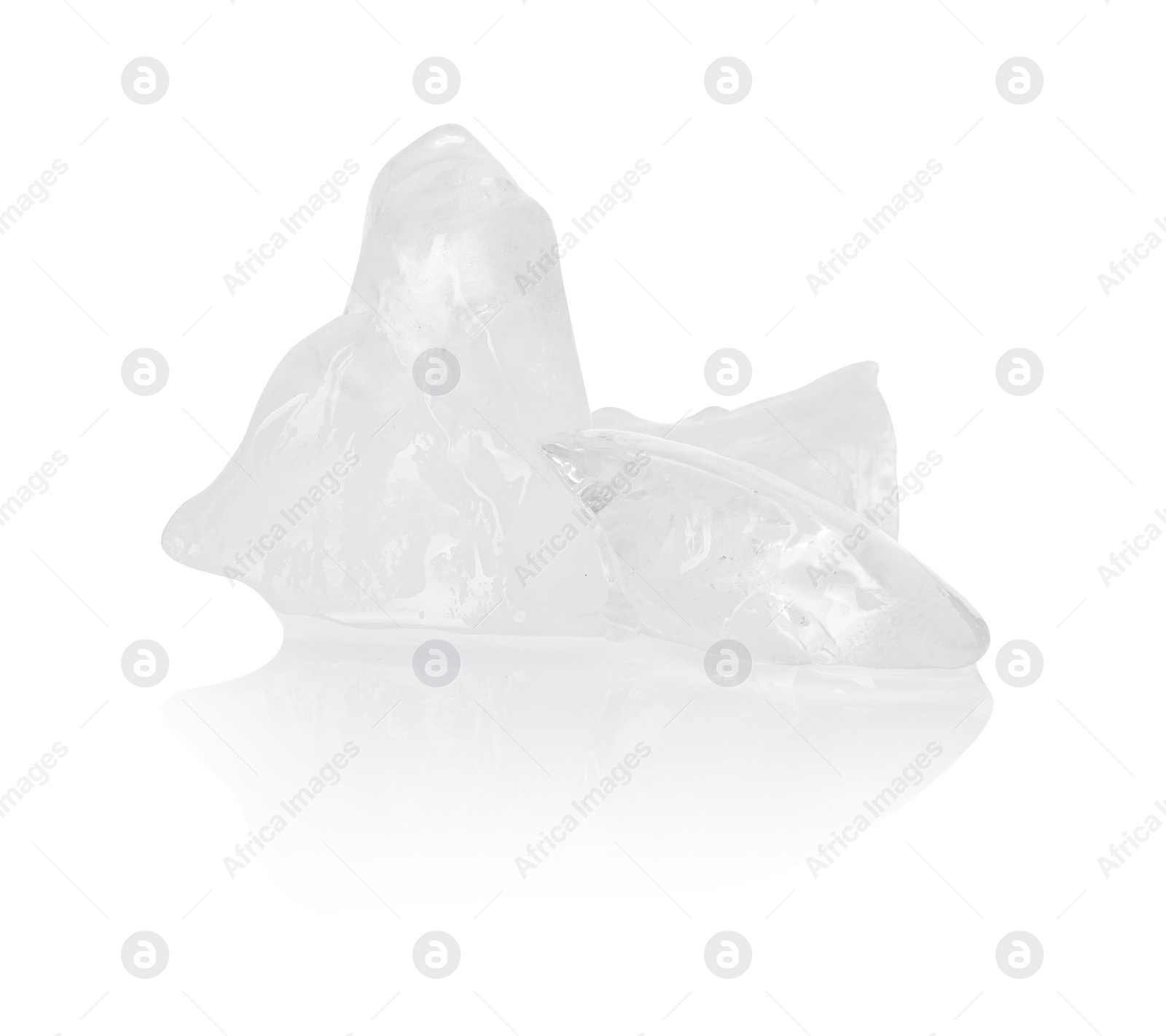 Photo of Pieces of clear ice isolated on white