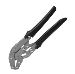 Photo of New pliers on white background. Professional construction tool