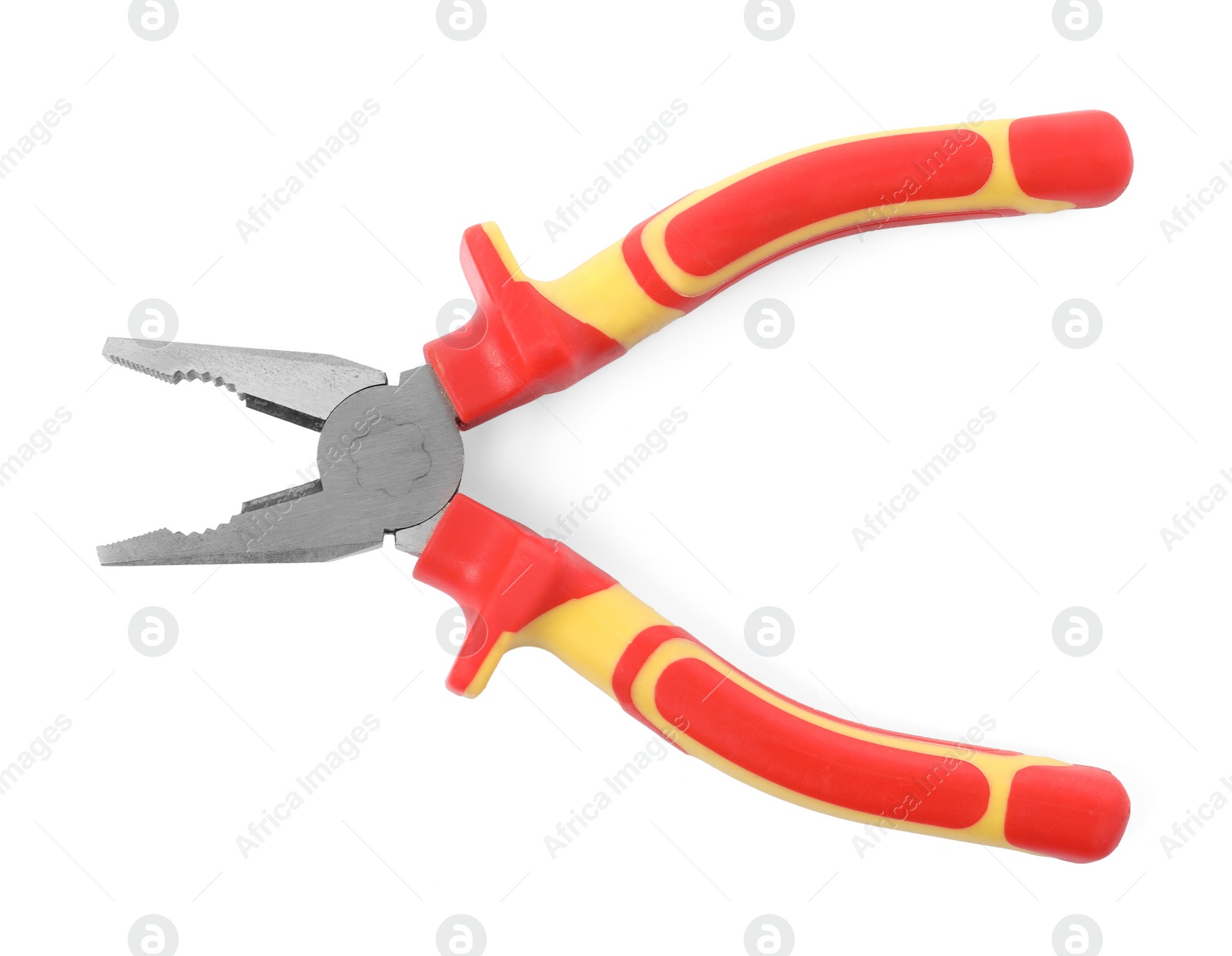 Photo of New combination pliers isolated on white, top view