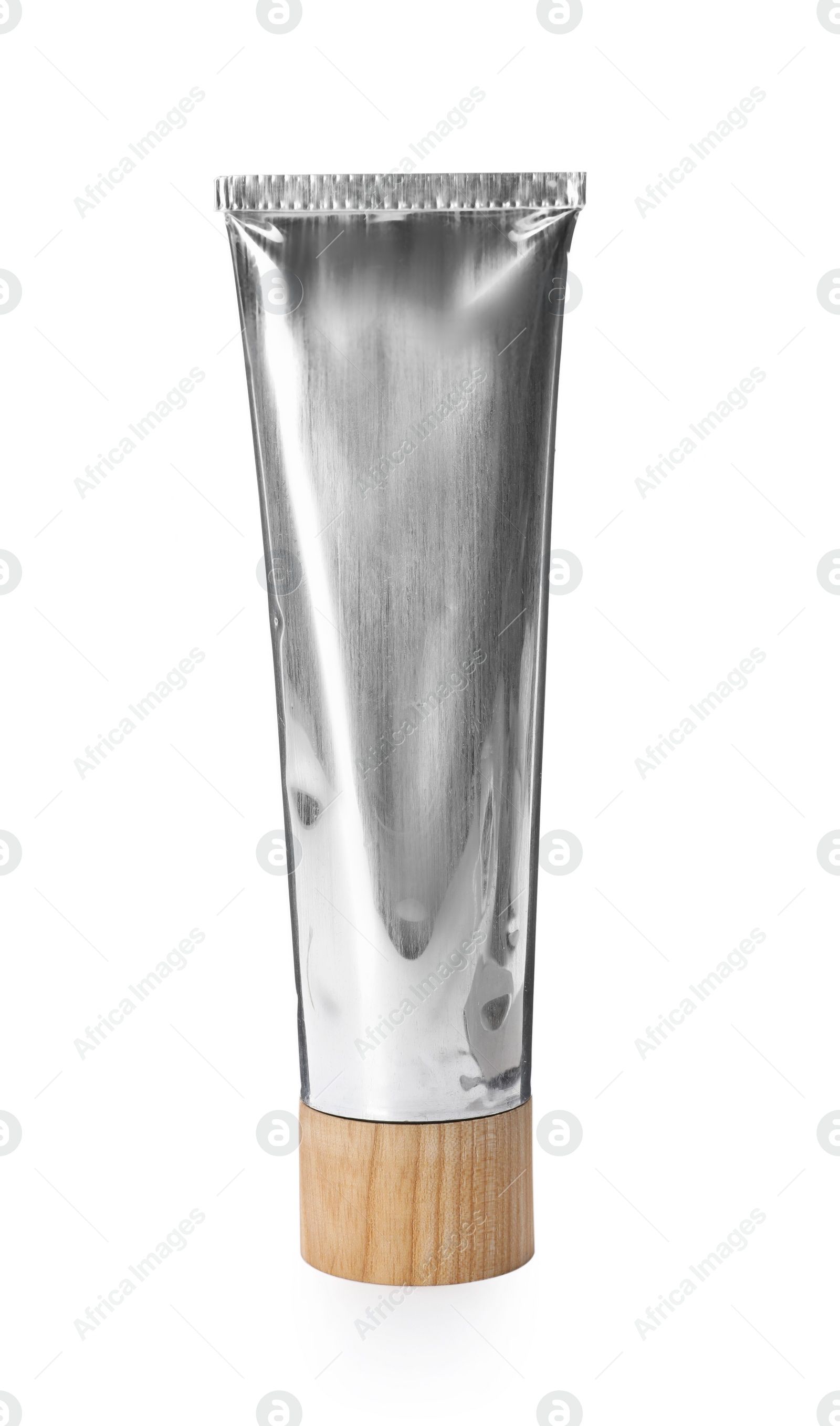 Photo of Eco friendly tube of toothpaste isolated on white. Conscious consumption