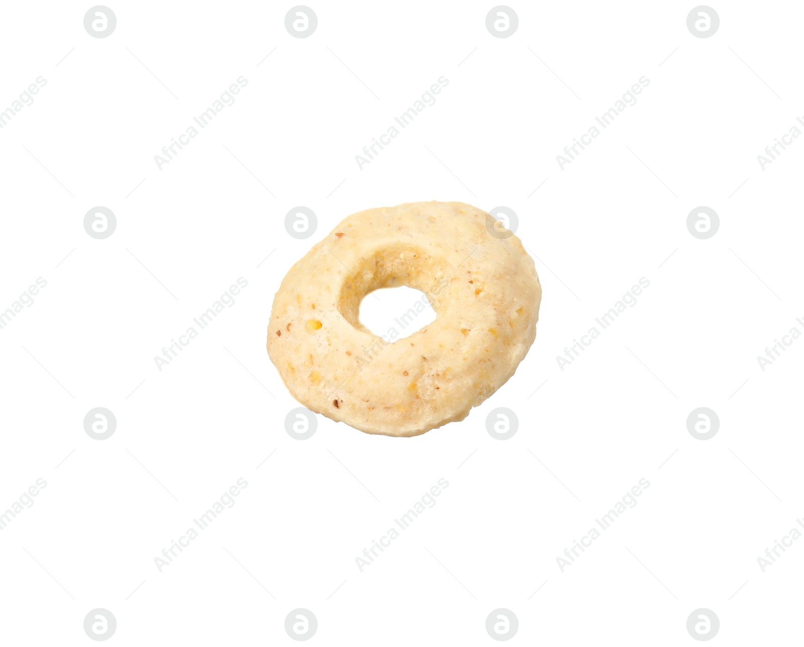 Photo of One tasty cereal ring isolated on white