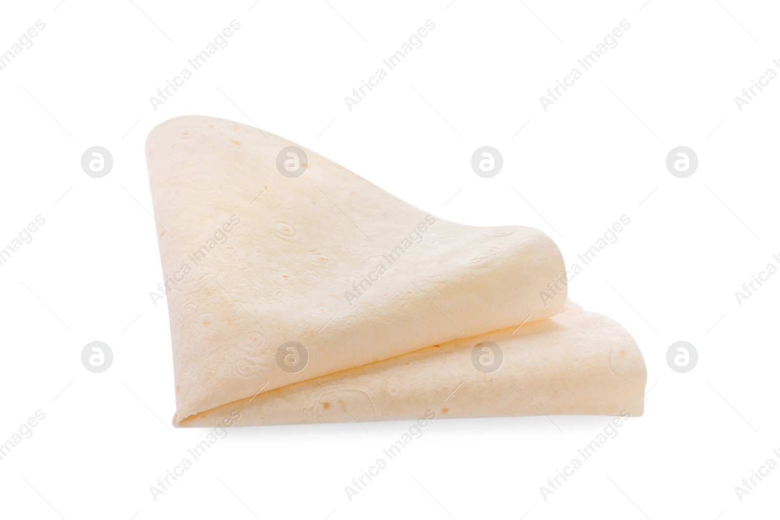 Photo of Delicious folded Armenian lavash on white background