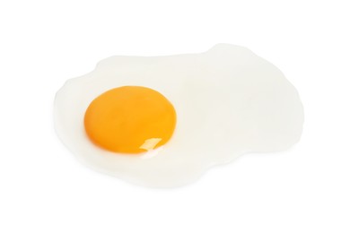 Tasty fried chicken egg isolated on white