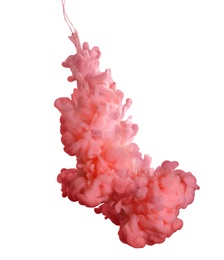 Photo of Splash of pink ink on grey background