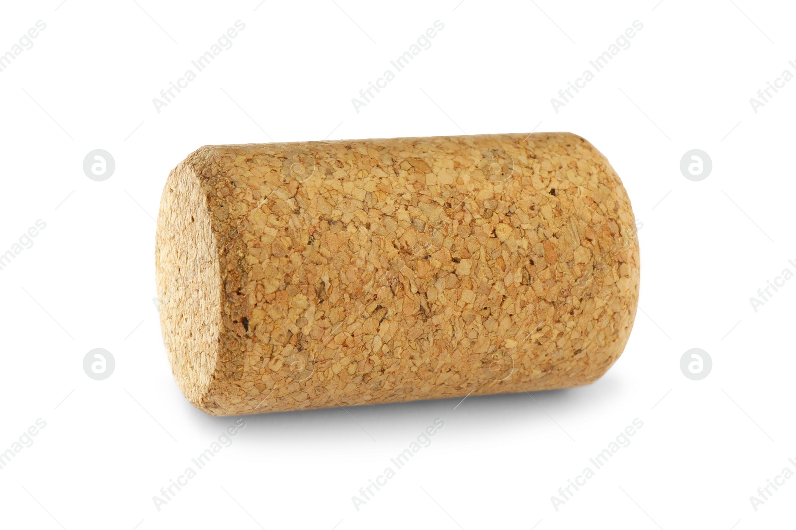 Photo of One wine cork isolated on white. Bottle cap