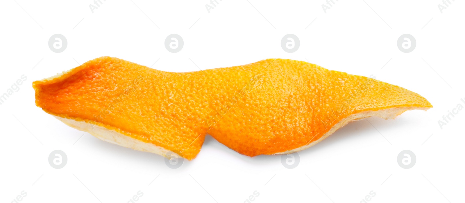 Photo of Dry orange fruit peel isolated on white