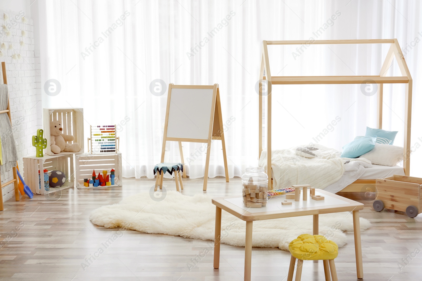 Photo of Modern child room interior setting. Idea for home design