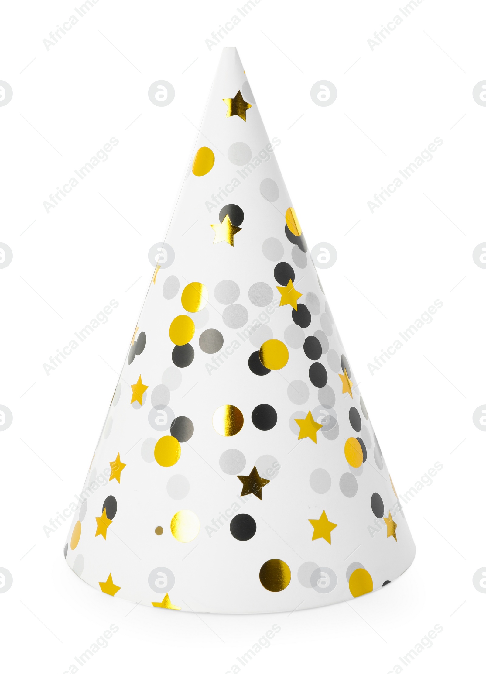 Photo of One beautiful party hat isolated on white