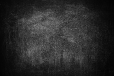 Photo of Dirty black chalkboard as background. Space for text