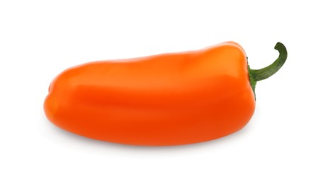 Photo of Fresh raw orange hot chili pepper isolated on white