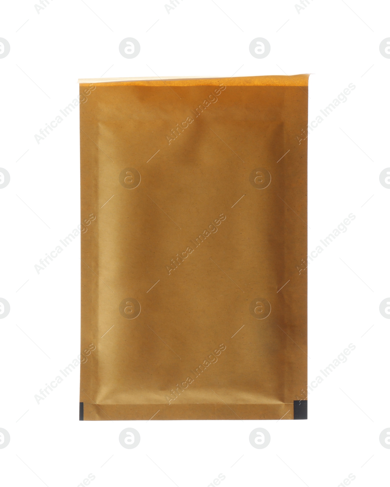 Photo of Kraft paper envelope isolated on white. Mail service