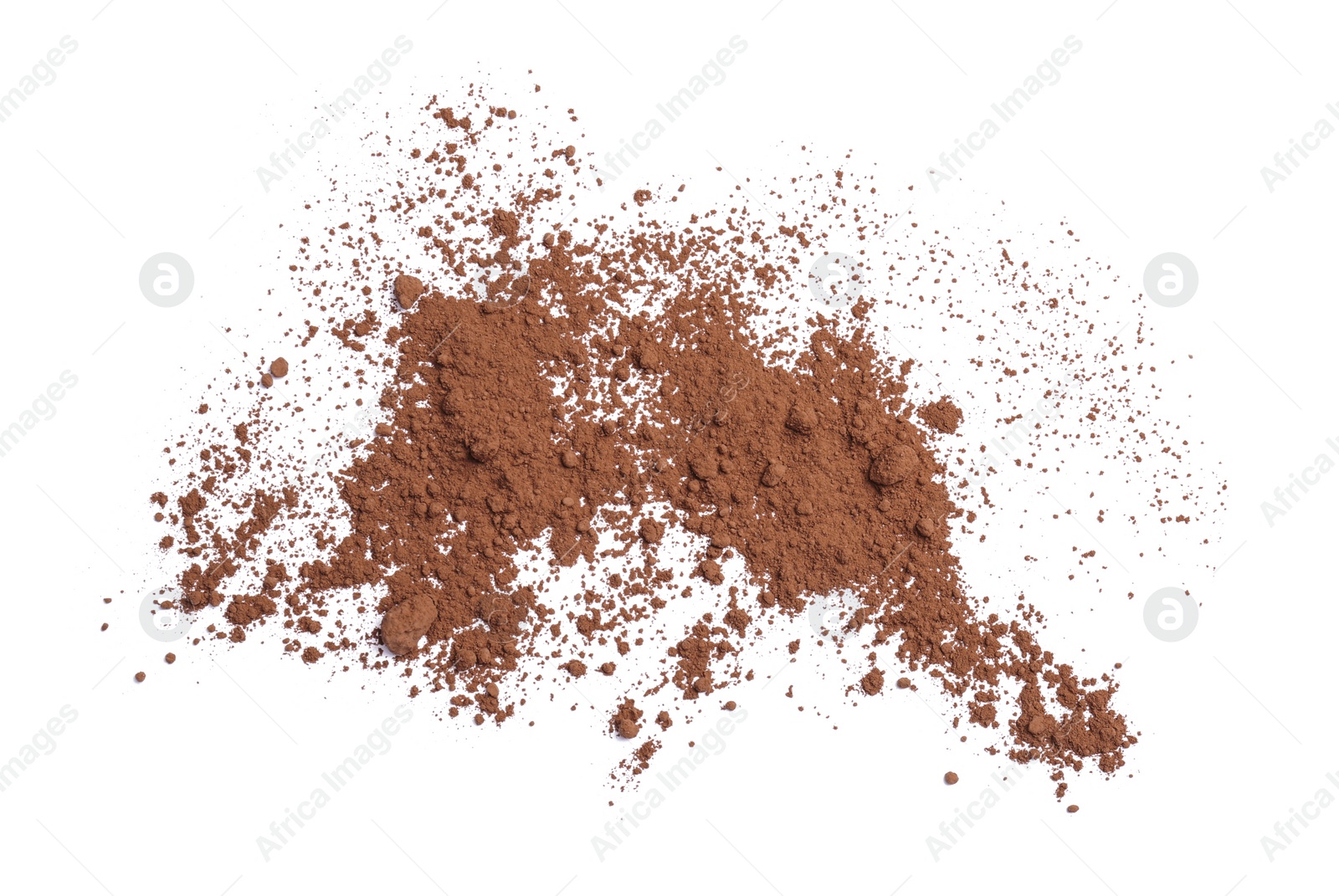 Photo of Cocoa powder on white background