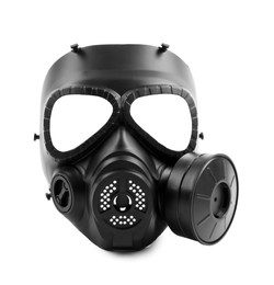 One gas mask isolated on white. Safety equipment