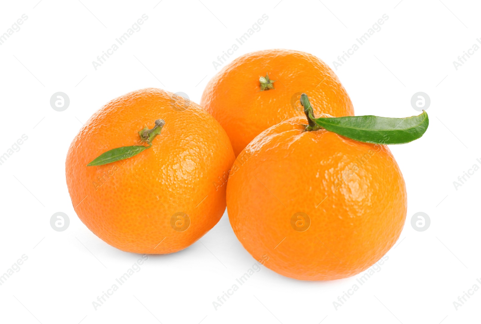 Photo of Fresh ripe juicy tangerines isolated on white