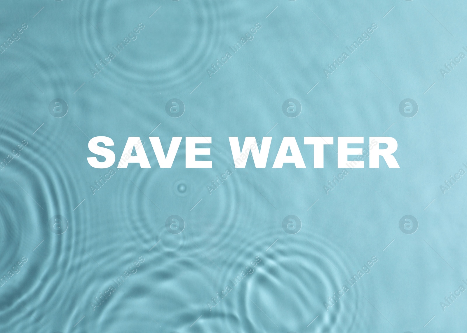 Image of Save Water concept. Pure water with circles as background, top view