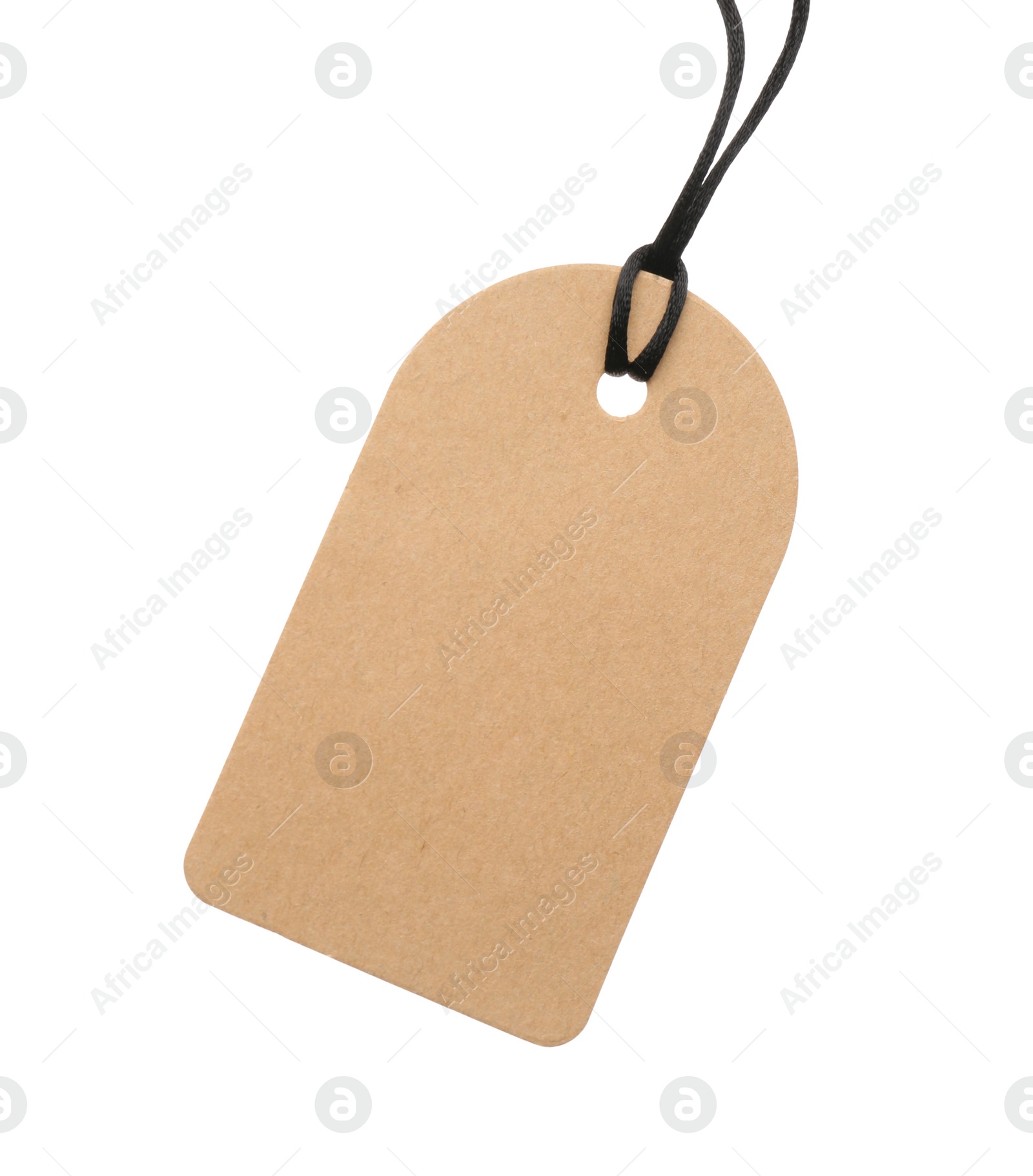 Photo of Cardboard gift tag with space for text isolated on white