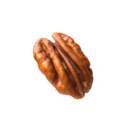 One tasty pecan nut isolated on white