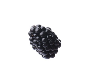 Tasty ripe juicy blackberry on white background