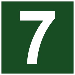 International Maritime Organization (IMO) sign, illustration. Number "7"