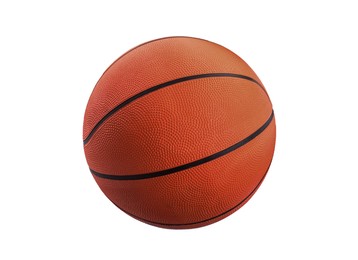 Photo of New orange basketball ball isolated on white