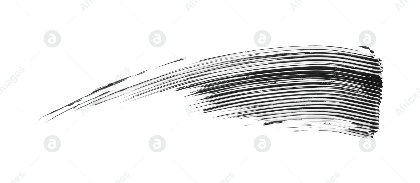 Photo of Smear of black mascara isolated on white, top view