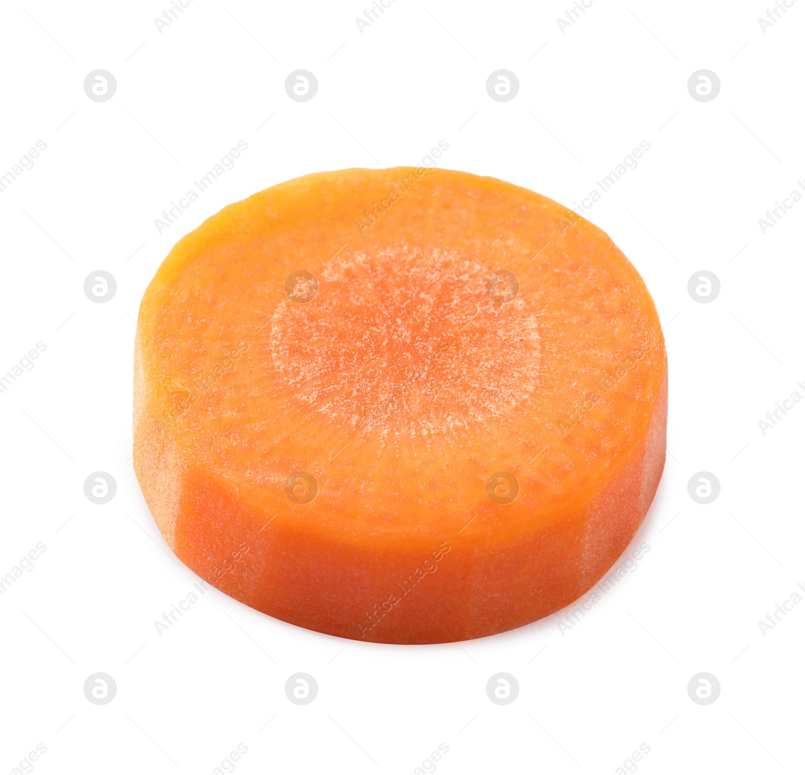 Photo of Slice of fresh ripe carrot isolated on white