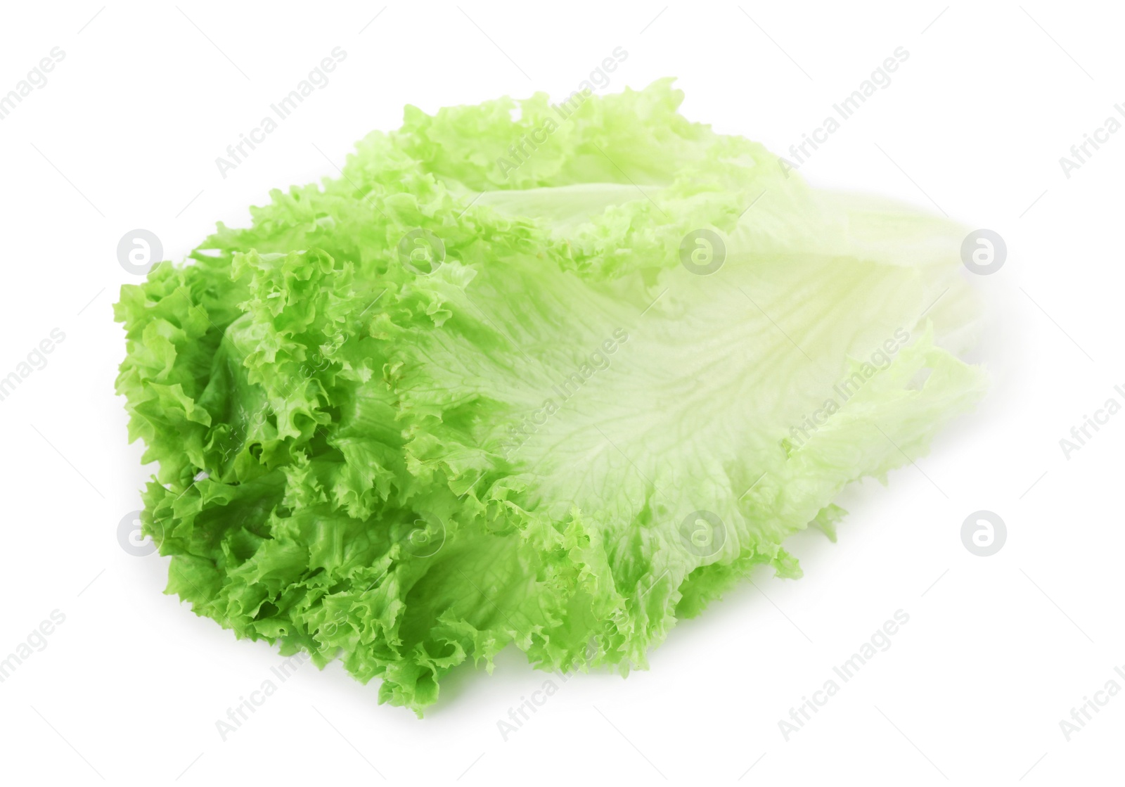 Photo of Fresh green lettuce leaves isolated on white