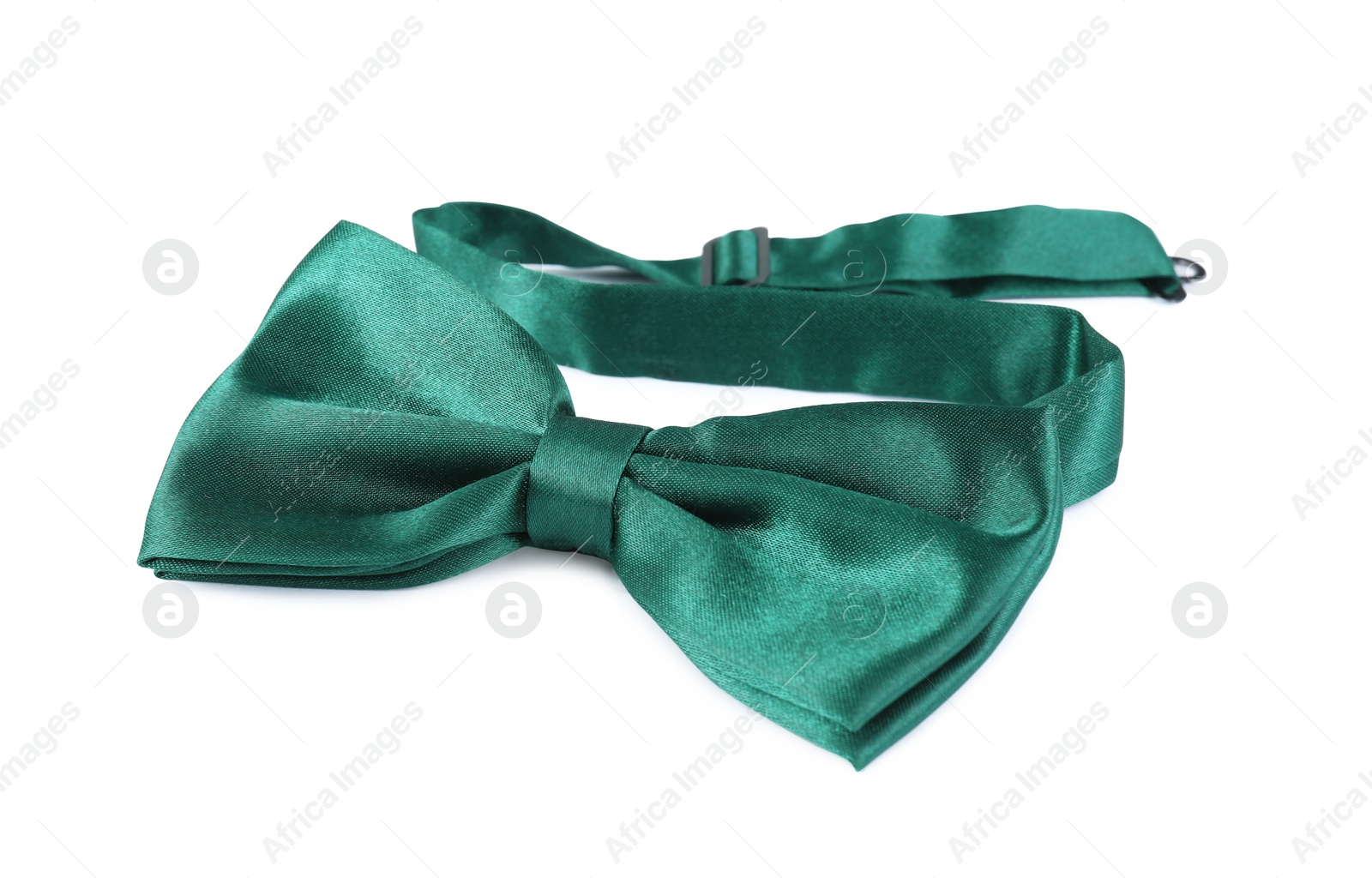 Photo of Stylish green bow tie isolated on white