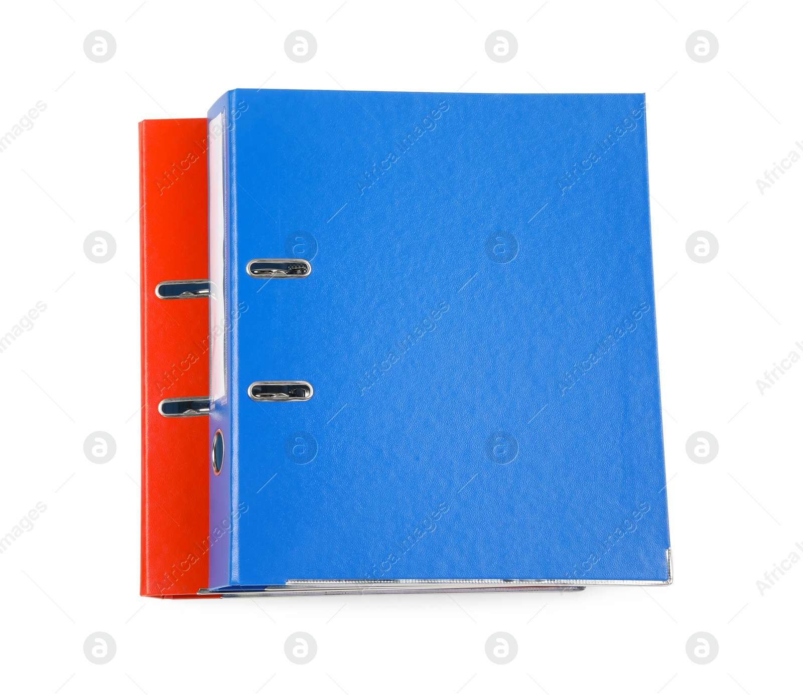 Photo of Two office folders isolated on white, top view