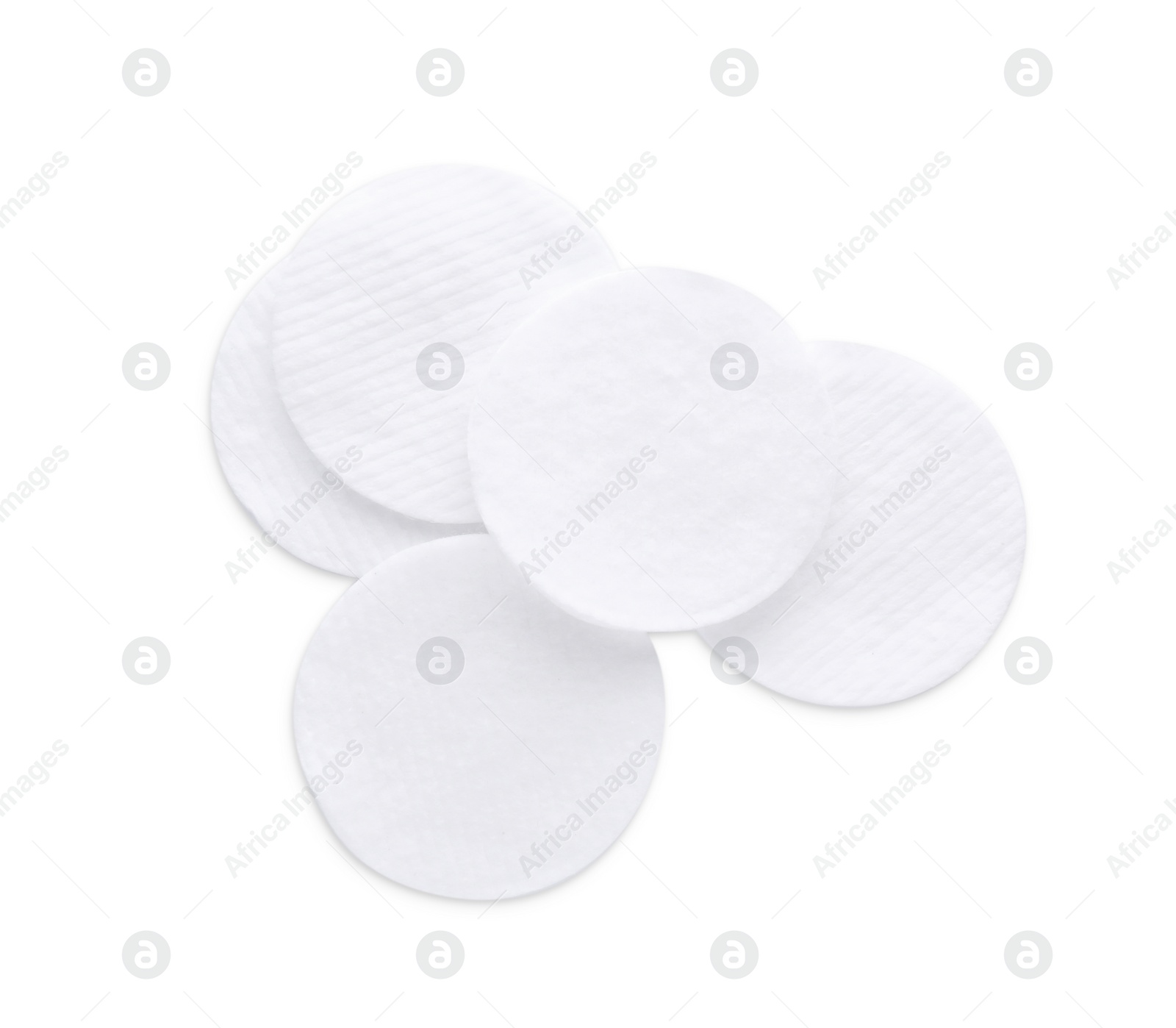 Photo of Soft clean cotton pads on white background, top view