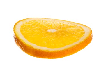 Slice of fresh ripe orange isolated on white