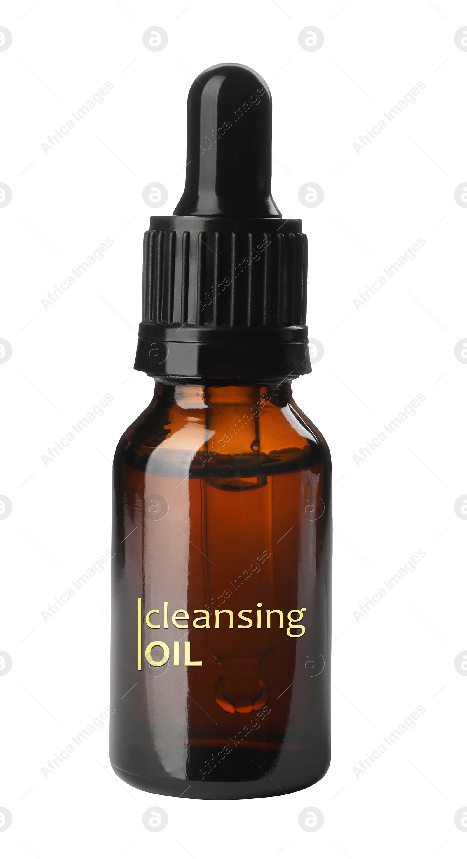 Image of Bottle of hydrophilic oil isolated on white. Makeup remover 