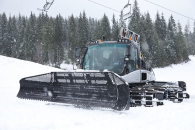 Photo of New modern snow plow at mountain resort