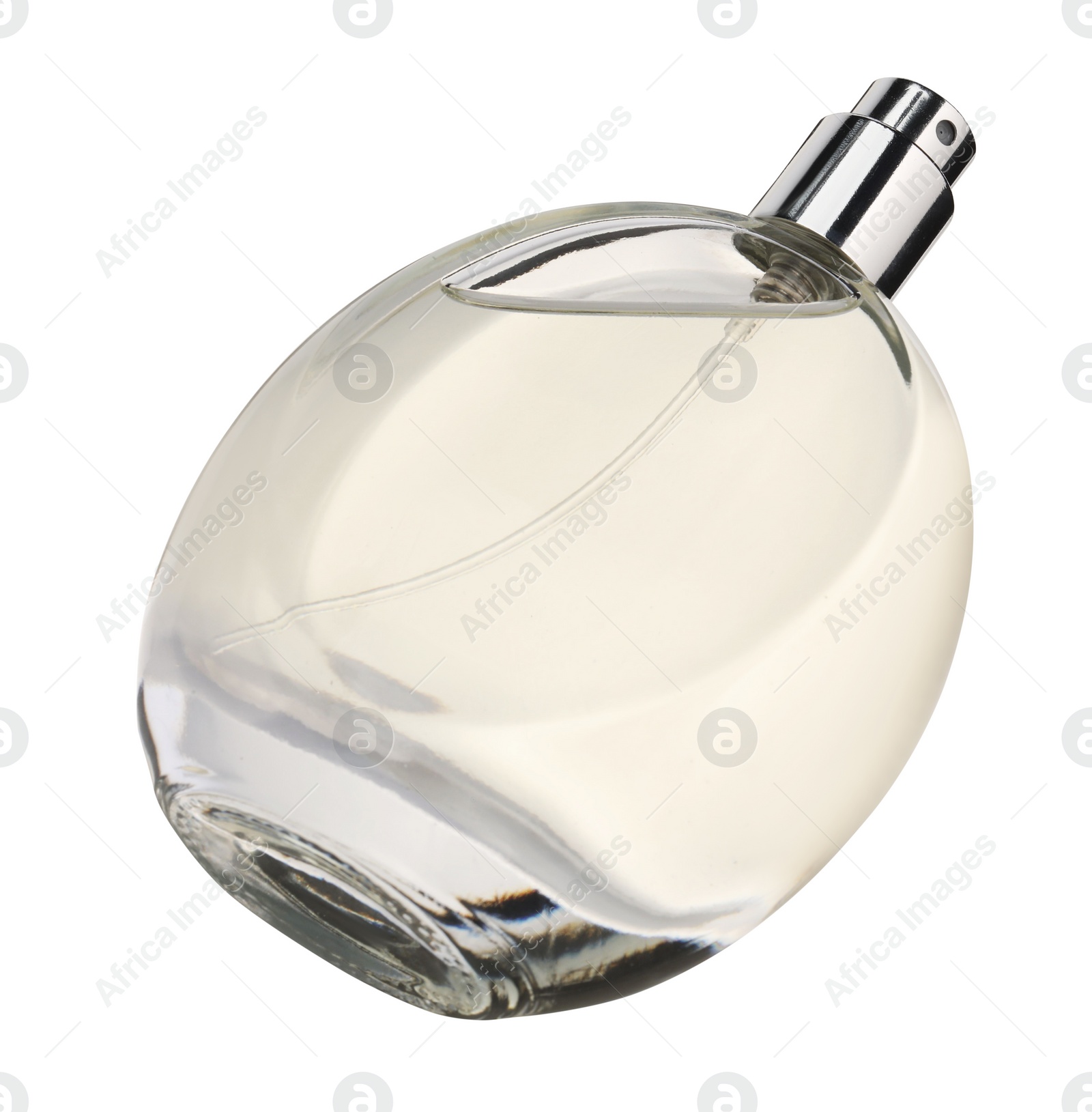 Photo of Luxury women`s perfume in bottle isolated on white