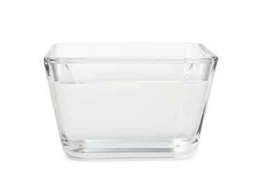 Vinegar in glass bowl isolated on white