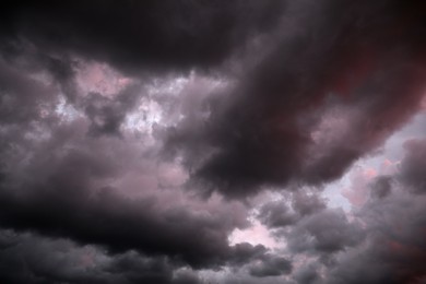 Photo of Picturesque view of sky with heavy rainy clouds. Stormy weather